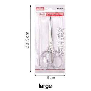 M/L Simple Transparent Handle Stationery Scissors Home Paper Tape Fabric Cutting Tools Office Supplies