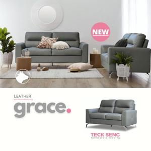 [TECK SENG] Genuine Cowhide Leather Sofa/Sofa 3 2 Seater/Premium Sofa/Living Room Sofa /Sofa Kulit/Sofa Ruang tamu/Ready