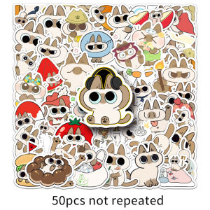 50PCS Siamese Cat Sesame Paste Cute Cartoon Fun Stickers Luggage Notebook DIY Personalized Decoration Waterproof Stickers