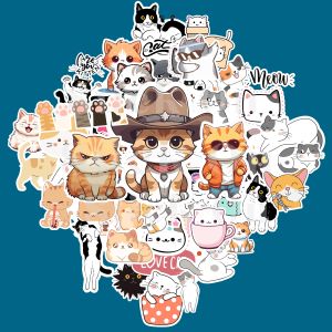 Stick On - Bộ 50 Sticker Mèo Dán Hoạt Hình Dán DIY Trang Trí Máy Tính Sổ Lưu Niệm Laptop Hành Lý Cốc Nước Mũ Bảo Hiểm.