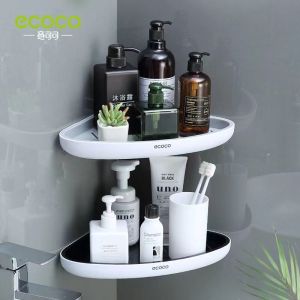 LODER ECOCO Bathroom Corner Rack Storage Organizers Nordic style Wall Mount Rack Bathroom Storage Rack No Drilling
