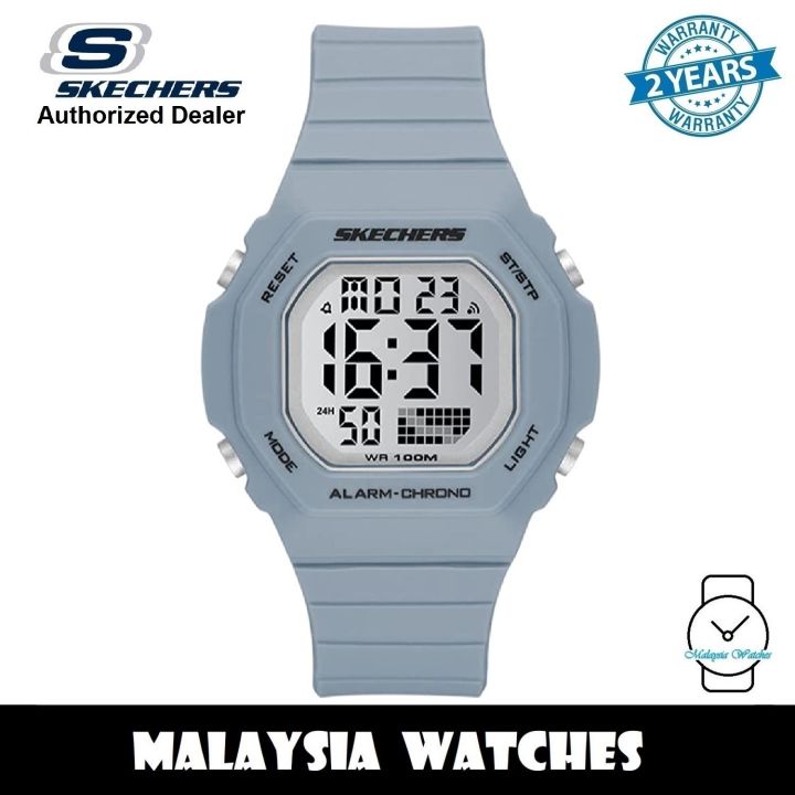 OFFICIAL WARRANTY Skechers SR2125 Floweridge Digital Greyish Blue Plastic Case Polyurethane Strap Watch 2 Years Warranty Lazada