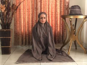 Mukena Terusan Full Bordir Katun Premium Azzahra