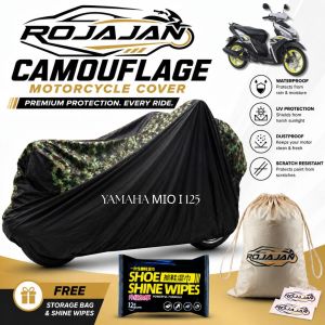 Camouflage Motor Cover for Yamaha Mio i 125 Waterproof Motorcycle Cover by Rojajan with Bag & Wipes