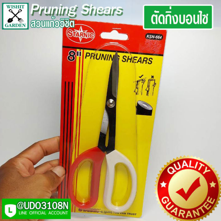 Starnic กรรไกรขาวแดงปากยาว ตัดแต่งกิ่งบอนไซ เหล็กกล้าคาร์บอนสูง