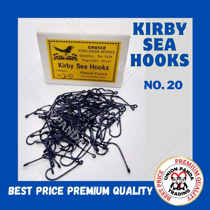 122020 KIRBY Fishing Sea Hooks 100 pcs/pack #20 Fish hook 100pcs/small box  No.20 high Carbon Steel Fishing Hook Kirby Sea Hooks for Fishing Tackle  No.20 Ringed Tinned Kirby Sea Fishing Hooks