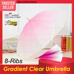 Automatic Transparent Gradient Umbrella 8-Ribs UV Protection Parasol / Payung Duo Warna