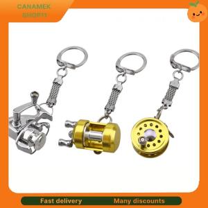 ❣️❣️❣️ 1Pcs Alloy Fishing Reel Drum Pendant Keychain Key Wheel Outdoor Fishing Tackle
