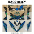 Cover Set Rapido Y15ZR V1 V2 Yamaha 2024 Grey Blue Cyan Ysuku Accessories Motor Y15 V1 V2 2024 Coverset Y15ZR Grey Biru. 