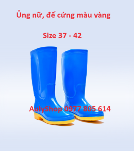 Ủng lao động màu xanh đế vàng cứng Trường Thịnh size 38-42 ủng Trường Thịnh