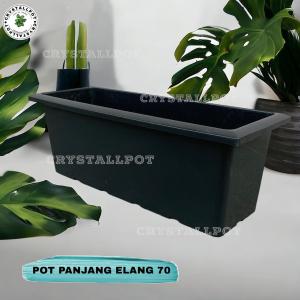 Pot Bunga Tanaman Persegi Panjang Egp 65 Cm Hitam - PANJANG 70 ELANG