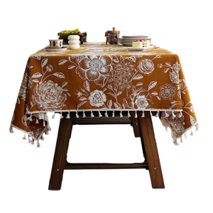Vintage Florals Tablecloth Sturdy Polyester Materials for Dining Table Party Picnics Decorations