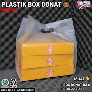 ECER Kantong Plastik Box Donat Isi 6 / Box 22x22 / Dus Pizza Brownies Tas Bingkisan Hampers Ultah