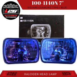 2PCS/SET 100-1140N BLUE LENS 7INCHES HALOGEN HEADLAMP HEADLIGHT RECTANGULAR FOR L300 MULTICAB Owner Jeepney