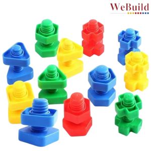 Children Twist Screw Toy Building Block Nut Shape Matching Early Educational Toys Insert Blocks 宝宝拧螺丝儿童益智螺母形状配对积木 Permainan WeBuild