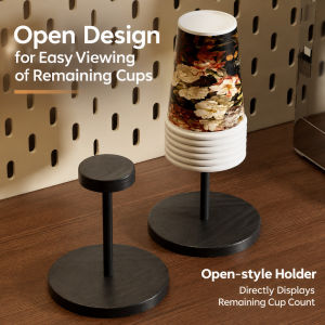 Wooden Cup Dispenser Walnut Paper Cup Holder Disposable Cup Rack Countertop Cup Stand Stylish Solid Wood Kitchen Organizer Storage Rack