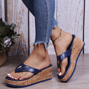[Free Shipping] Plus-Size WomenS Summer Sandals New Style With A Wedge Heel And Thick Sole Casual And Fashionable Suitable For Wearing Outdoors And On The Beach