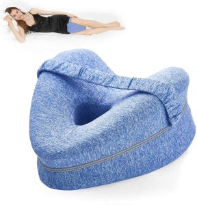 Memory Foam Knee Pillow for Side Sleepers | Between the Knees Sleeping Pillow for Sciatica Lower Back and Knee Pain | Adjustable Strap with Extension Keeps Pillow Between Legs When Sleeping