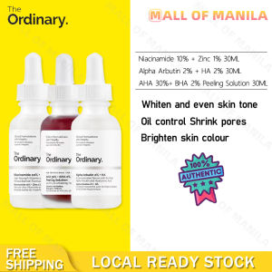 The ordinary Niacinamide 10%+Zinc 1% + AHA 30%+BHA 2% Peeling Soulution+ Alpha Arbutin 2%+HA 2% Serum & Essenceauthentic oil control brightening whitening diminishing spots acne exfoliatingeven skin tone【Ready stock】