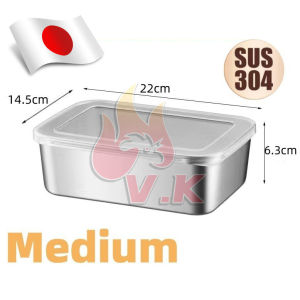 VK 304 Stainless Steel Fresh Keeping Box Made In Japan Multi-Purpose Food Keeper Thickened Storage Box With Sealed Lid