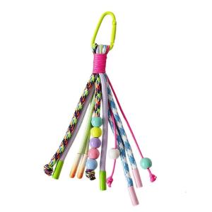 Handmade đầy màu sắc Móc treo chìa khóa phong cách dân tộc Keychain với hạt Keyring quyến rũ hoàn hảo cho các phím hoặc Charm Gắn Túi