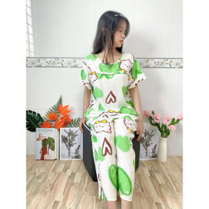 Đồ bộ bộ lanh mặc nhà nữ Áo Có Tay Quần 9 tấc vải Tole mềm mịn mát SIZE MLXL- MítStore