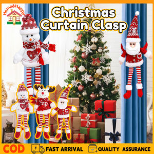 Christmas Curtain Clasp Curtain Buckle Xmas Home Decoration Santa Claus Snowman Doll Window Curtain