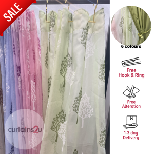Turkey Sheer Majestic Tree design Floral & leaves day curtains [Ready made]