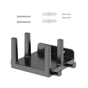 Wall Mounted Organizers For WiFi Modems Laptops Tablets Double Slots Side Hooks For Cable Storage Management Bracket