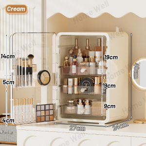 Storage Display Cabinet Transparent Acrylic Dustproof Shelf Desktop Dresser Cosmetic Finishing Storage Box Makeup Box Dustoproof Comsmetic Organizer Storage Box化妆品收纳盒