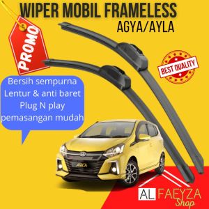Wiper Kaca Mobil Frameless Agya Ayla 1 Set 2 pcs Kipas Pembersih Kaca Depan Mobil