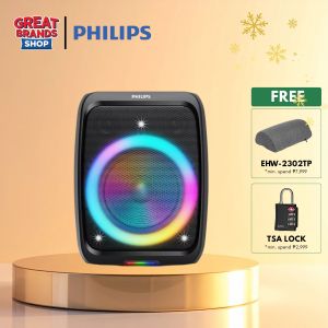 Philips Wireless Karaoke Party Speaker – Loud 120W Outdoor Speaker with Beat-Synced RGB Lights and App Control (TAX3000)