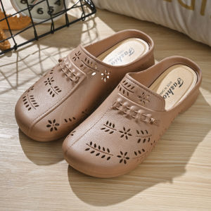Free Shipping Thick-Soled Soft-Bottomed 2026 WomenS Half-Slipper With A Wrap-Around Design Versatile Hollow-Out Summer Sandals And Indoor Slippers