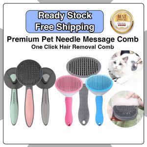 (ReadyStock)Pet Auto Hair Fur Comb/Cat Grooming Hair Removal Comb/Sisir Bulu Sikat Kucing/Brush Deshedding Tool/宠物美容清洁梳子