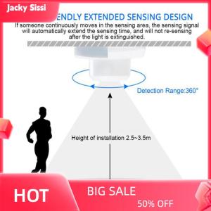 Jacky Công tắc cảm biến vi sóng cảm biến chuyển động cơ thể Radar 5.8 độ LED HF 220V 360 Ghz