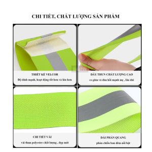 BĂNG ĐEO PHẢN QUANG MINI 1 CẶP DẠ QUANG BAN ĐÊM | VELCRO CO GIÃN | CHẠY BỘ ĐẠP XE | AN TOÀN GIÁ TỐT