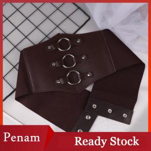 [PAM] Fashionable Gothic Corset Belt Triple Buckle With Black Studs Elastic Waspie Waistband For Punk Women Perfect For Coats