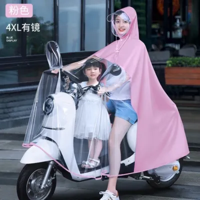 Áo mưa đi xe máy trong suốt hàng nội địa trung cao cấp dành cho mẹ và bé