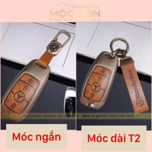 Ốp Khóa Kim Loại Xe Ô Tô GLC C200 E200 C250 350 450 300 Mercedes Chất Liệu Hợp Kim Mặt Da Bò