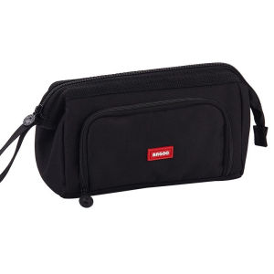 Quivlox Large Capacity Canvas Pencil Case Durable Portable Handle Bag Students Office Workers Back To School