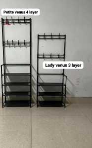 SHENAR RAK GANTUNG SERBGUNA TOILET RAK SEPATU LEMARI GANTUNG RAK STAND HANGER BAJU KRUDUNG TOPI TAS DASI JAS JAKET RAK GANTUNG TOILET KAMAR VENUS UNIQ PORTABLE CLOTH RACK (BISA COD )