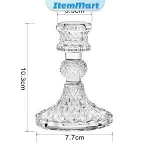 ItemMart European Vintage Crystal Glass Candle Holders Romantic Ornaments Candle Holder Home Decoration