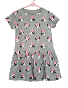 Dress anak perempuan Minnie fullprint abu misty / Baju anak / COD