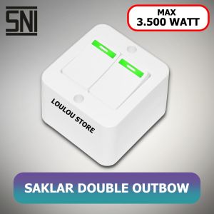 Saklar Engkel Outbow Double Seri TEMPEL 2 Tombol VISICOM VS 902 OB SNI Saklar Seri Saklar Double