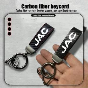 kkmf Carbon Fiber Leather Car Keychain Key Ring Holder for JAC JS3 JS2 S3 S5 T8 Pro T9 J5 J6 J7 Auto Accessories T2Y7B