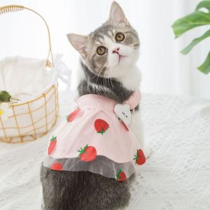 YAZHE Soft Pet Summer Clothes Cute Fashion Pet Princess Dresses Comfortable Breathable Cat Suspender Skirt Puppy