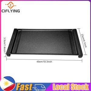 Premium Cast Iron Rectangular Griddle 19.3x9.1 Inches Flat Non-Stick Surface Suitable for Induction Cooking