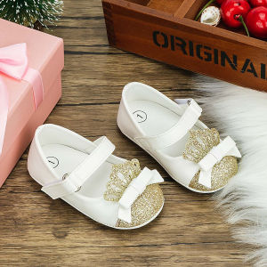 Shoes for baby girl Princess Sequins Crown Bowknot Leather Infant Toddler birthday Baptismal Shoes