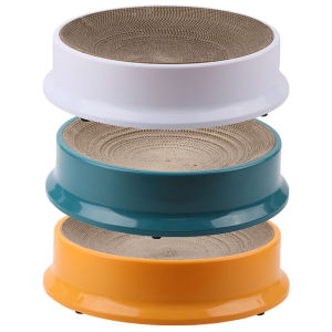 ที่ลับเล็บแมววงกลม ที่ฝนเล็บแมว ที่ข่วนเล็บแมว 2in1 ของใช้สัตว์เลี้ยง เป็นที่นอนแมวไปในตัว ที่ฝอยเล็บแมว ฐานกว้าง กระดาษเนื้อแน่น