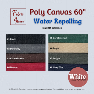 Poly Canvas 60" Water Repelling Fabric